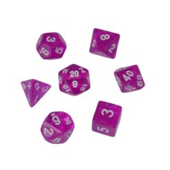 Masaüstü Rol Yapma Oyunu 7’li Zar Seti | Şeffaf Pembe